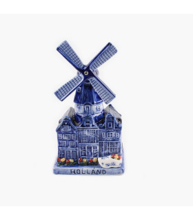 Delfts Blauw Muziekmolen - Draaiend & Speelt Muziek