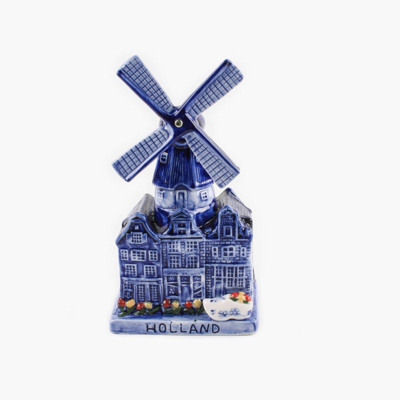 Delfts Blauw Muziekmolen - Draaiend & Speelt Muziek Delfts Blauw Muziekmolen - Draaiend & Speelt Muziek