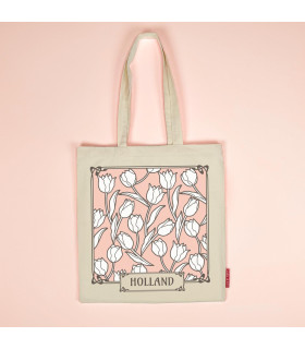 Katoenen tas Tulpen Holland - Wit - Nederlands souvenir