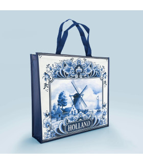 Delftsblauwe shopper met molen - Typisch Hollands design