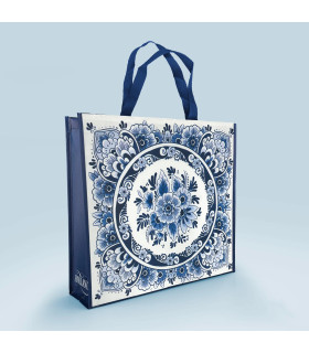 Delftsblauwe shopper met bloemen - Typisch Hollands design