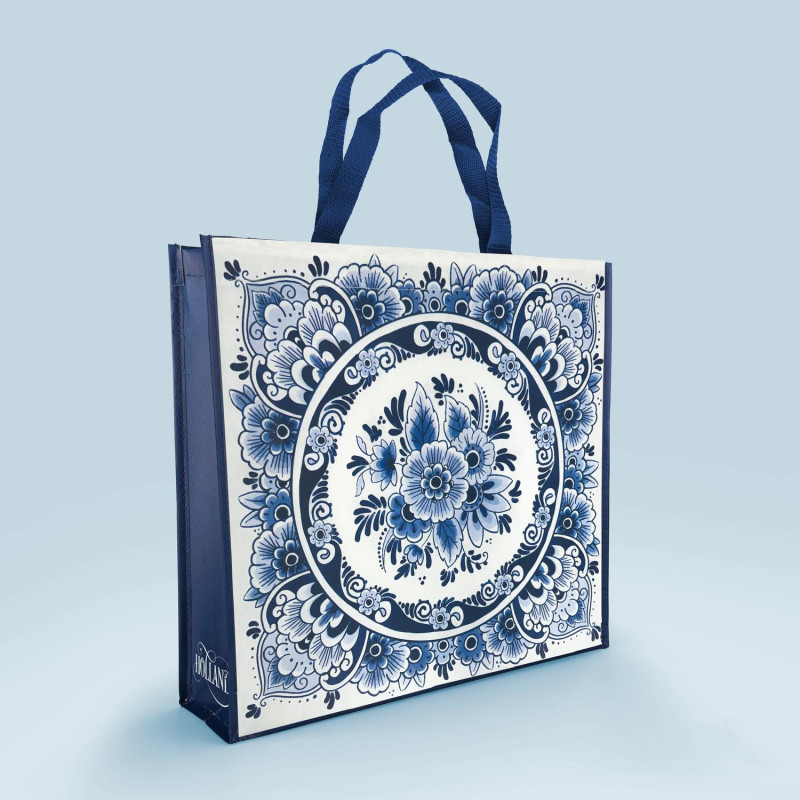 Delftsblauwe shopper met bloemen - Typisch Hollands design Delftsblauwe shopper met bloemen - Typisch Hollands design
