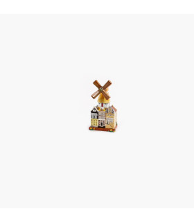 Miniatuur Nederlandse Stadsmolen 10cm - Kleurrijk Souvenir