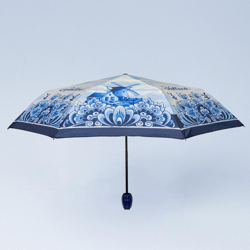 Opvouwbare Paraplu Delfts Blauw | Bescherm tegen de regen in stijl. Opvouwbare Paraplu Delfts Blauw | Bescherm tegen de regen in stijl.