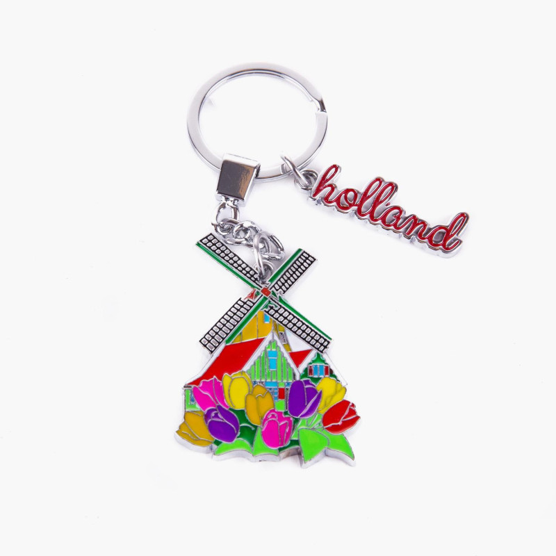 Sleutelhanger Tulpenveld & Molen | Typisch Hollands Souvenir Sleutelhanger Tulpenveld & Molen | Typisch Hollands Souvenir