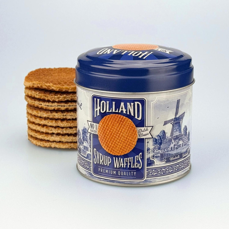 8 Heerlijke Stroopwafels | Delfts Blauw Verpakking | Uniek Cadeau