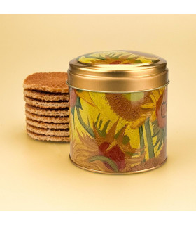 Uniek Cadeau | Van Gogh Stroopwafels | Zonnebloemen Blik Uniek Cadeau | Van Gogh Stroopwafels | Zonnebloemen Blik