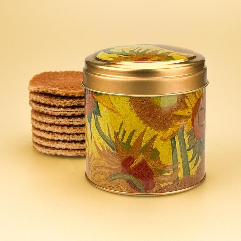 Uniek Cadeau | Van Gogh Stroopwafels | Zonnebloemen Blik