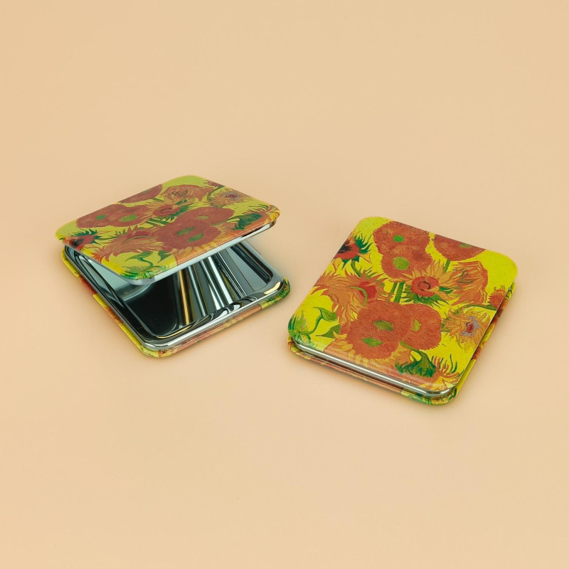 Spiegeldoosje Van Gogh Zonnebloemen - Draagbare Kunst Spiegeldoosje Van Gogh Zonnebloemen - Draagbare Kunst
