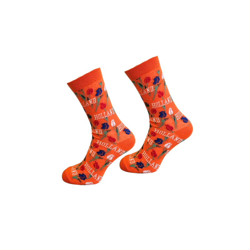 Sokken Oranje - Hollandse Tulpen Prints | Cadeau Nederland Sokken Oranje - Hollandse Tulpen Prints | Cadeau Nederland