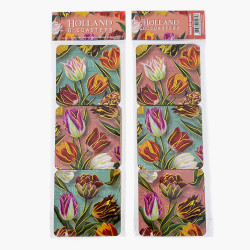 Tulpen Coasters Set | Decoratieve Onderzetters met Bloemen