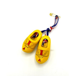 Corsageklompjes 4 cm Geel Bies - Traditionele Hollandse Klompjes