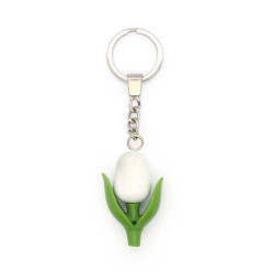 Sleutelhanger Tulp Wit - Origineel Nederlands Design