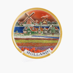 Traditioneel Hollands Wanddecoratie - Molen en Tulpen