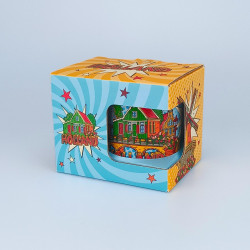 Kleurrijke Holland Beker | Keramische Mok met Molen en Huisjes Kleurrijke Holland Beker | Keramische Mok met Molen en Huisjes