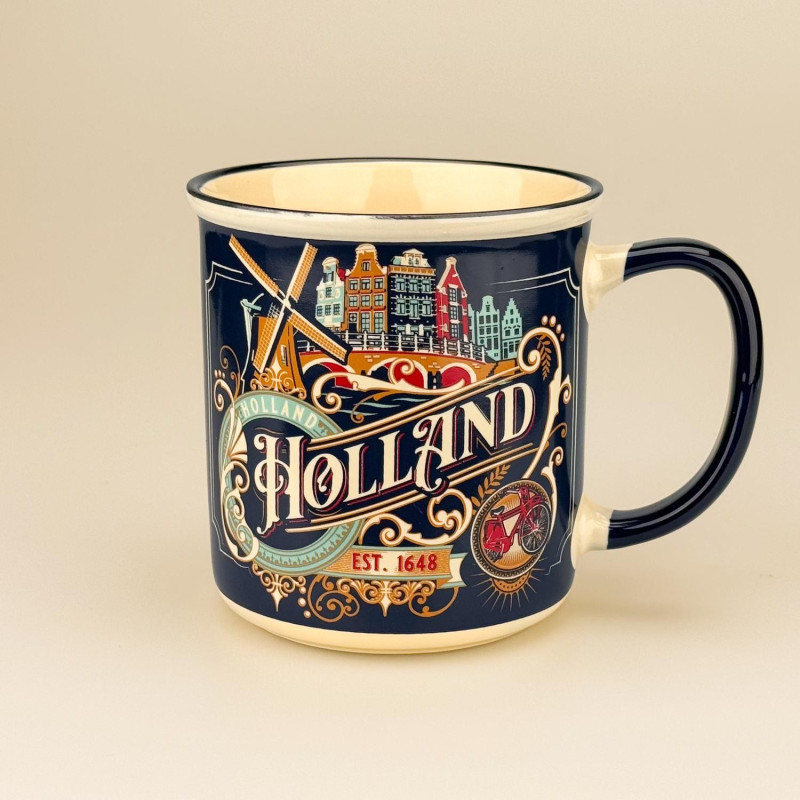 Holland Beker Vintage Design | Keramiek Porselein Mok Holland Beker Vintage Design | Keramiek Porselein Mok