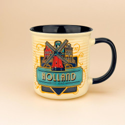Unieke Mok Hollandse Huisjes - Blauw & Wit