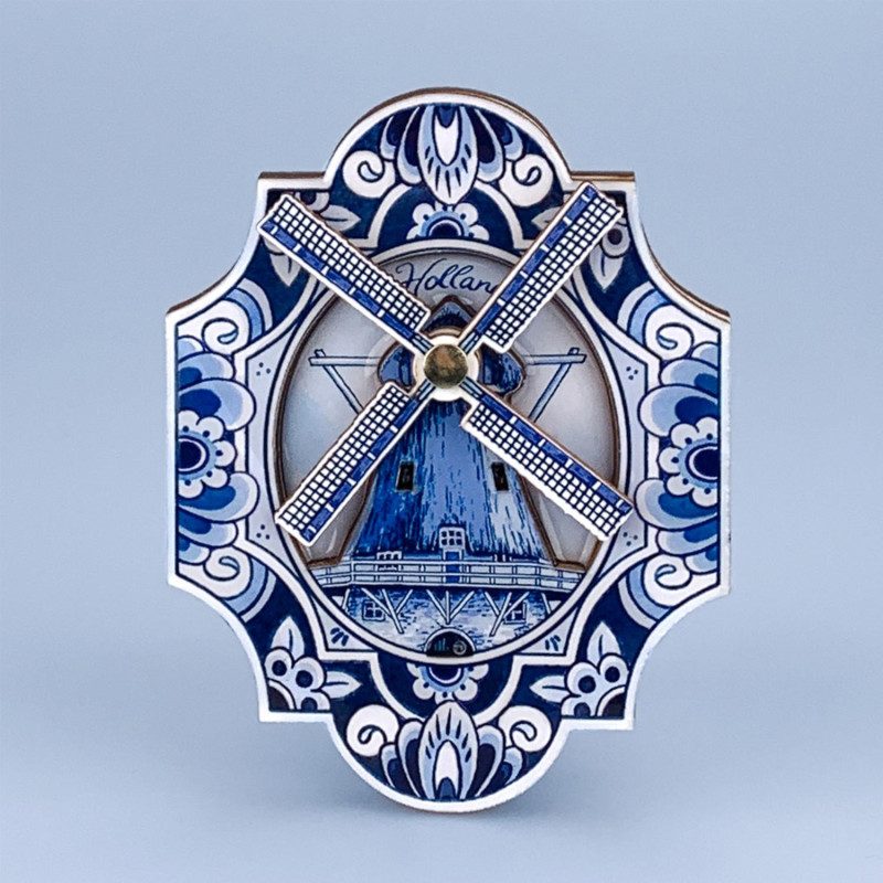 Originele Koelkastmagneet - Delfts Blauw Design met Molen en Wiek Originele Koelkastmagneet - Delfts Blauw Design met Molen en Wiek