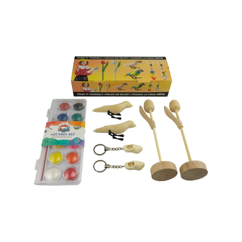 "Paint It Yourself" Knutselpakket - Houten Hollandse Souvenirs & Aquarelset "Paint It Yourself" Knutselpakket - Houten Hollandse Souvenirs & Aquarelset