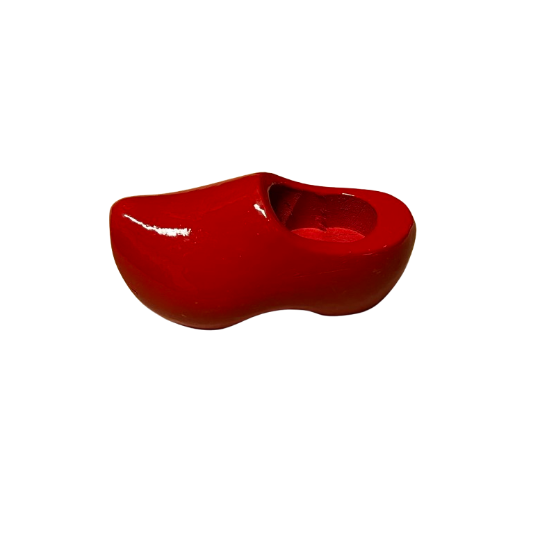 Rood Houten Klompje 10 cm - Ideaal voor Decoratie & Knutselen