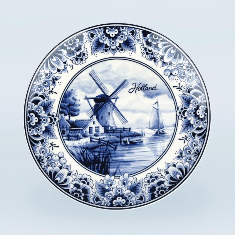 Klassiek Delftsblauw Bord Molen 20 cm | Servies & Decoratie | Habermehl