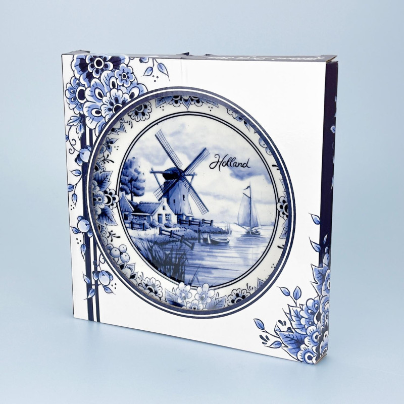 Klassiek Hollands Bordje 15cm | Delftsblauw Molen | Habermehl