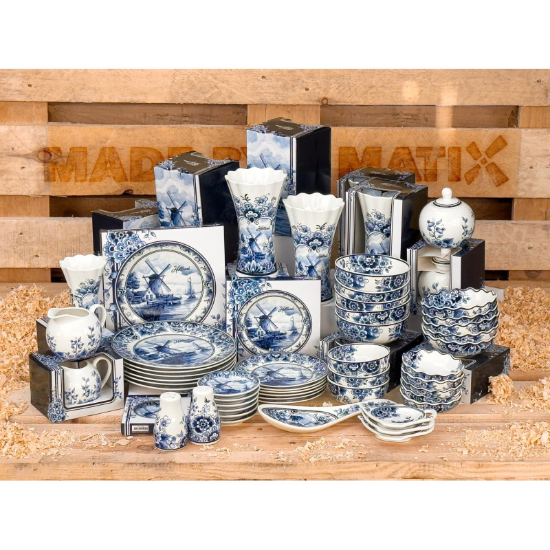 Klassiek Hollands Bordje 15cm | Delftsblauw Molen | Habermehl