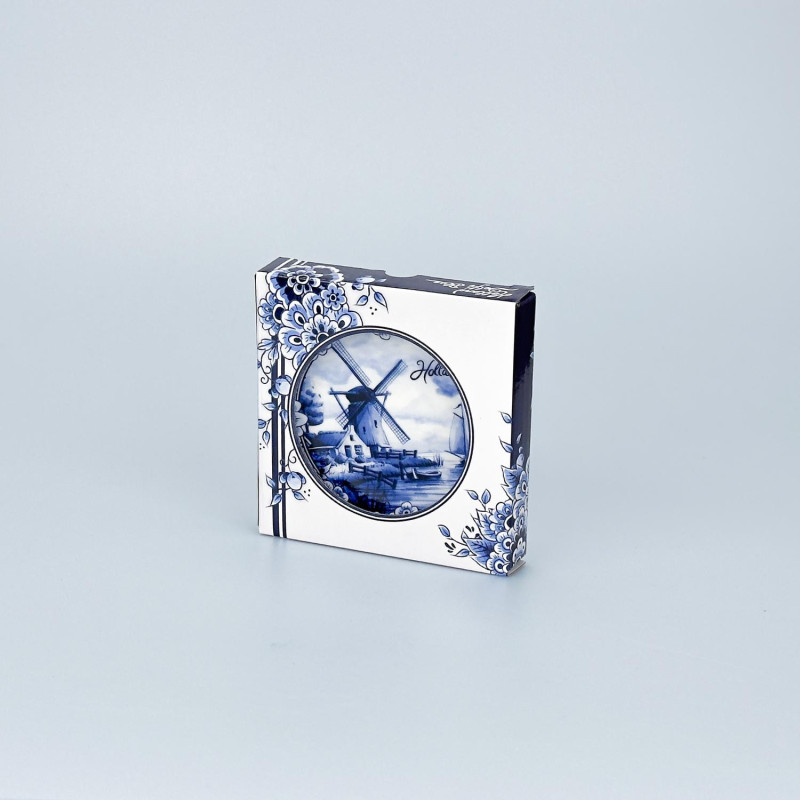 Miniatuur Bordje Molen 10 cm | Delftsblauw Servies | Habermehl