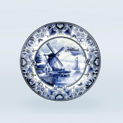 Klassiek Hollands Bordje 15cm | Delftsblauw Molen | Habermehl