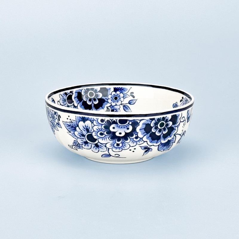 Klassieke Schaal Delftsblauw | 126x126x50 mm Bloemenmotief | Habermehl