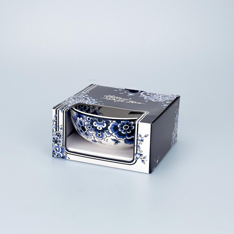 Klassieke Schaal Delftsblauw | 126x126x50 mm Bloemenmotief | Habermehl