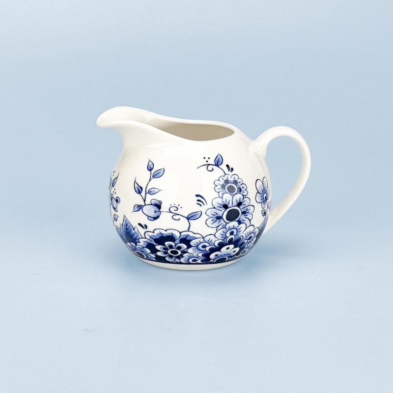 Klassiek Melkkannetje Delftsblauw | Bloemenmotief | Habermehl
