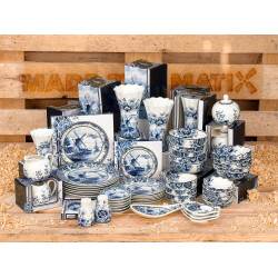 Klassieke Delftsblauwe Vaas 80x80x123 mm | Molen Decor | Habermehl