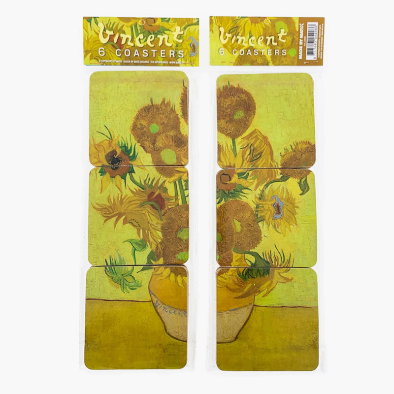 Onderzetters Set Van Gogh Zonnebloemen - Kurk - Anti-slip & Hittebestendig Onderzetters Set Van Gogh Zonnebloemen - Kurk - Anti-slip & Hittebestendig