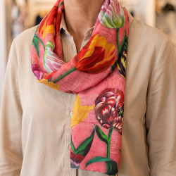 Pretty Tulips Sjaal – Kleurrijke Tulpenprint Sjaal