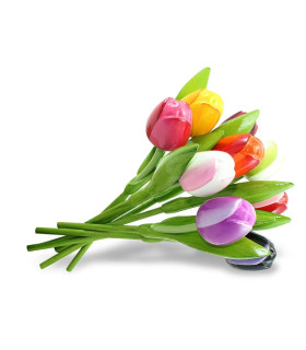 Boeket van 9 houten tulpen Multi Color 2 Boeket van 9 houten tulpen Multi Color 2