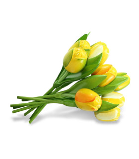 Boeket van 9 houten tulpen Yellow Boeket van 9 houten tulpen Yellow