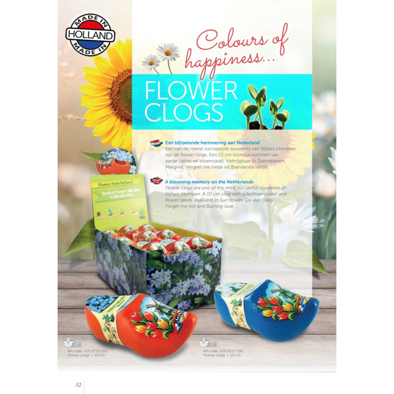 Blauw klompje met bloemzaadjes Blauw klompje met bloemzaadjes